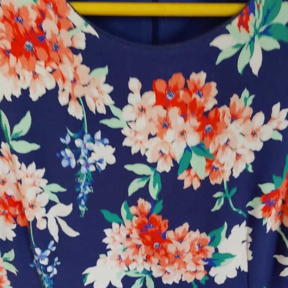 Land's End Floral Midi A Line Print Sleeveless Sheath Dress - Picture 3 of 10